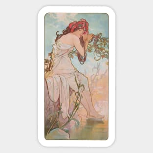 Four Seasons by Mucha, Autumn Sticker